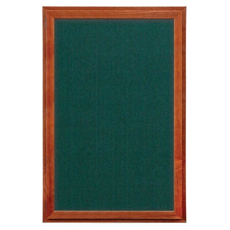 United Visual Products Indoor Enclosed Combo Board, 72"x36", Satin Frame/Blk Porc & Dark Spruce UVCB7236-BLKPORC-DRKSPR